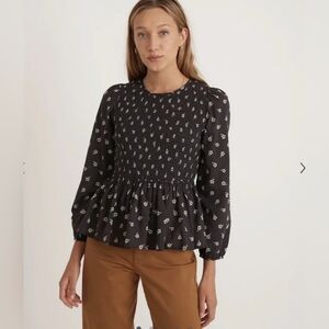 Marine Layer Gabrielle Smocked Top Floral Size M